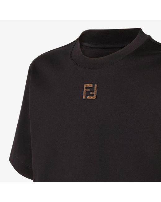 Fendi Black Ff Motif Crewneck T-Shirt for men