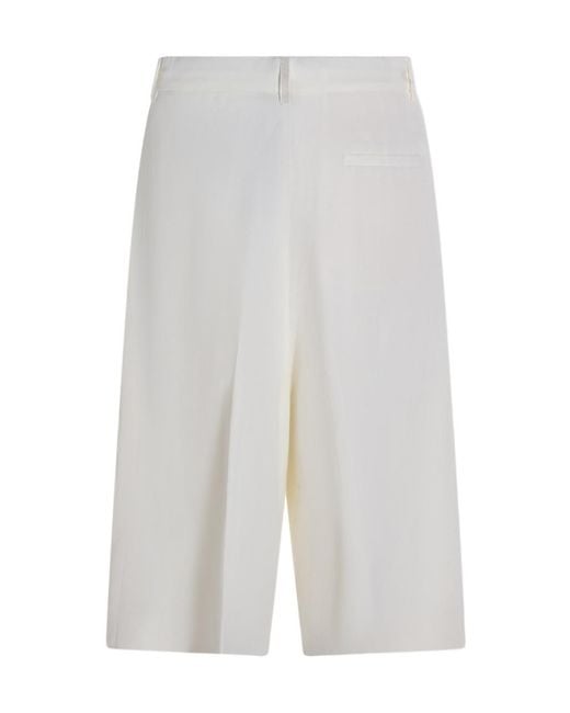 Fabiana Filippi White Pleated Bermuda Shorts