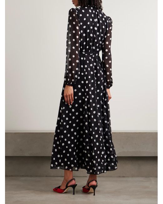 Saloni Black Jacqui-B Polka Dot Maxi Dress