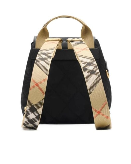 Burberry Black Quilted Horseshoe Drawstring Backpack