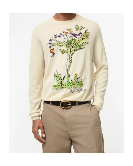 Burberry Metallic Wool Silk Brave Little Tree Sweater for men