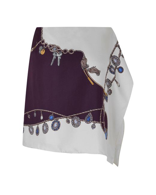 Versace Purple Short Skirt Printed