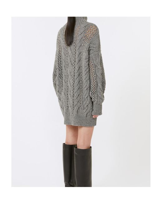 Sportmax Gray Roll-Neck Knitted Jumper