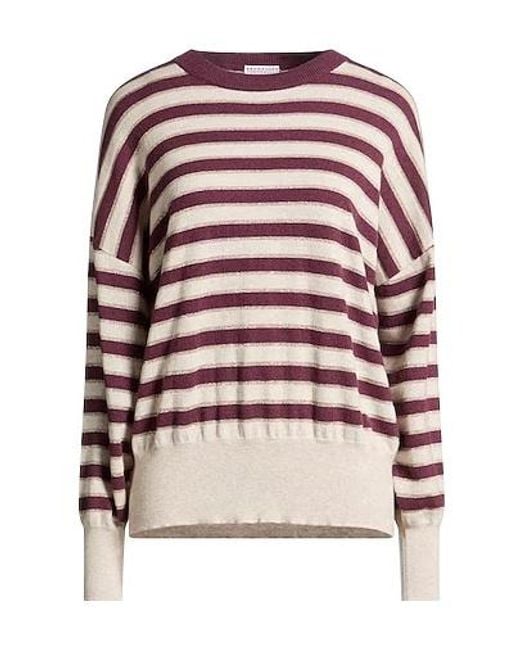 Brunello Cucinelli Multicolor Striped Metallic Cashmere Knit Sweater