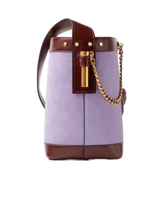 Versace Purple Pivot Small Bucket Bag