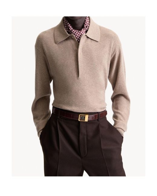 Saint Laurent Natural Button-Fastening Polo Shirt for men