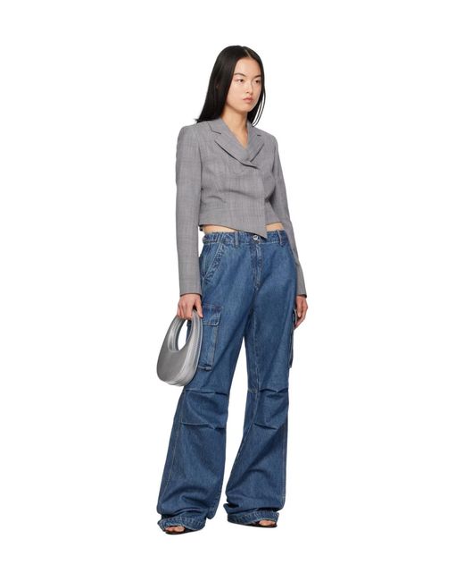 Coperni Blue Mid-Rise Cargo Jeans