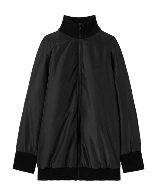 Norma Kamali Black Oversized Padded Shell Bomber Jacket