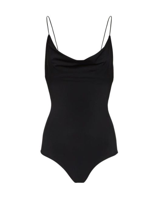 Magda Butrym Black Hanging Low Round Neck One-Piece Swimsuit