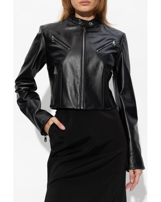 Dolce & Gabbana Black Cropped Biker Jacket