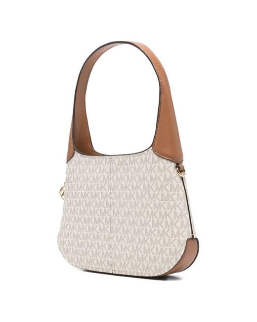 MICHAEL Michael Kors White 'Alice' Logo-Charm Shoulder Bag