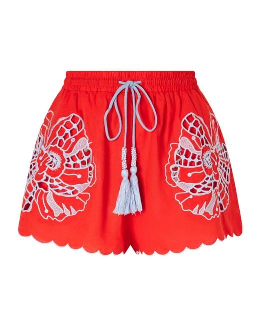 Farm Rio Red Drawstring Shorts