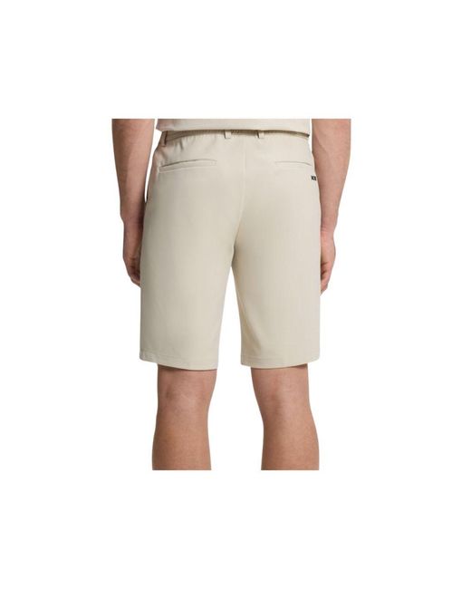 Boss White Logo-Patch Side-Stripe Shorts for men