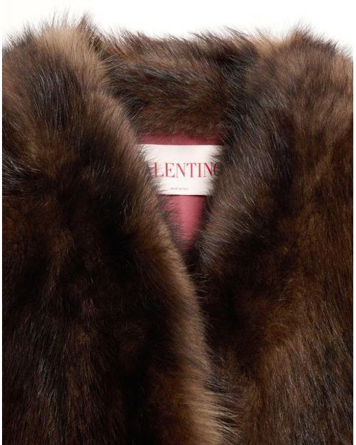Valentino Brown Shearling Waistcoat