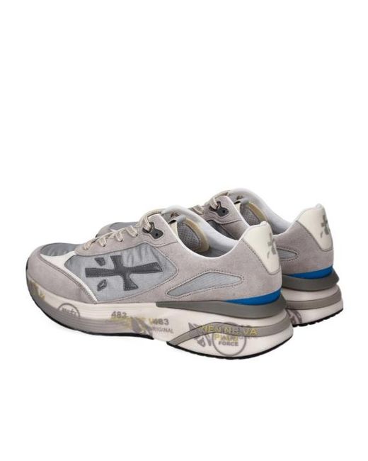 Premiata Gray Moe Run Logo-Applique Sneakers for men