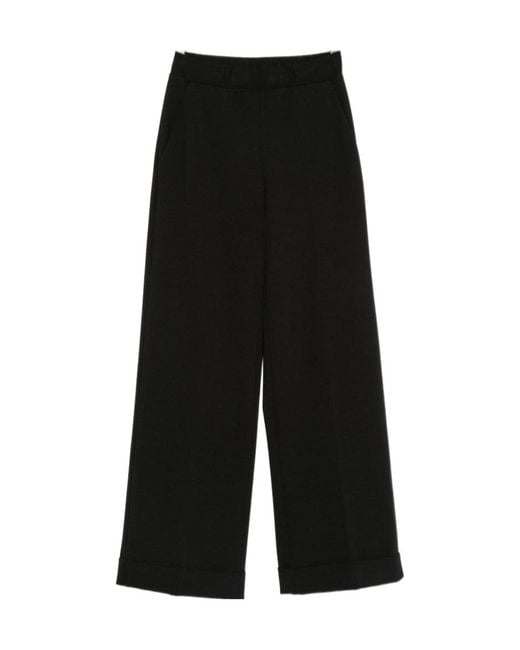 Semicouture Black Wide-Leg Casual Trousers