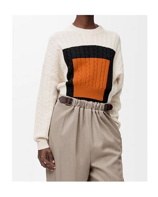 Loewe White Anagram Patch Cropped Jumper