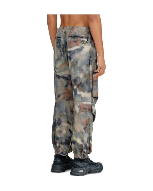 DIESEL Gray Stitched Trousers for men