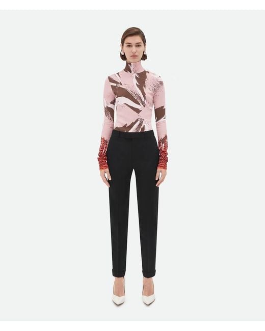 Bottega Veneta Black Slim-Fit Wool Casual Pants