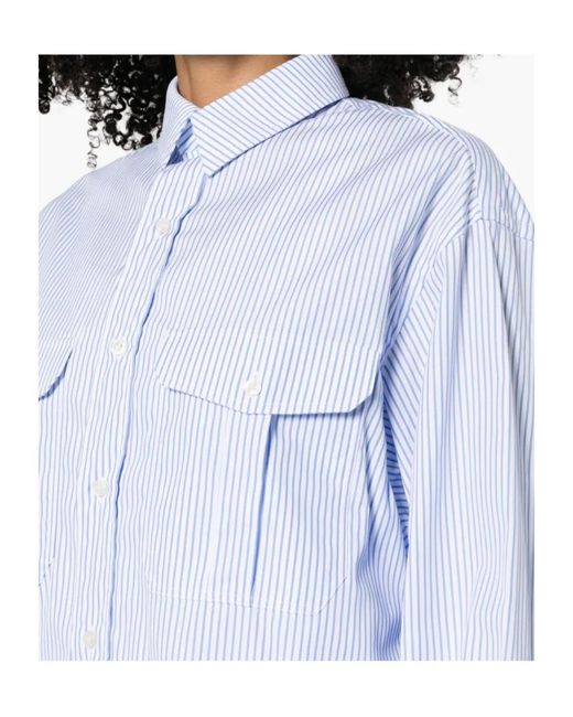 Wardrobe NYC White Striped Cotton Shirtdress