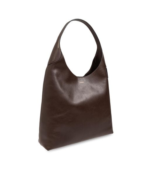 COACH Brown Brooklyn 39 Logo Detailed Shoulder Bag