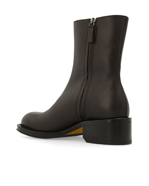 Lanvin Black Zip Detailed Ankle Boots