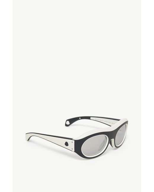 Moncler White Ramillon Oval Sunglasses for men