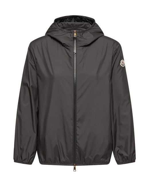 Moncler Gray Logo-Patch Zip-Up Hooded Jacket