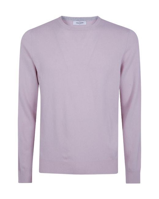 Gran Sasso Purple Crew Neck Sweater for men