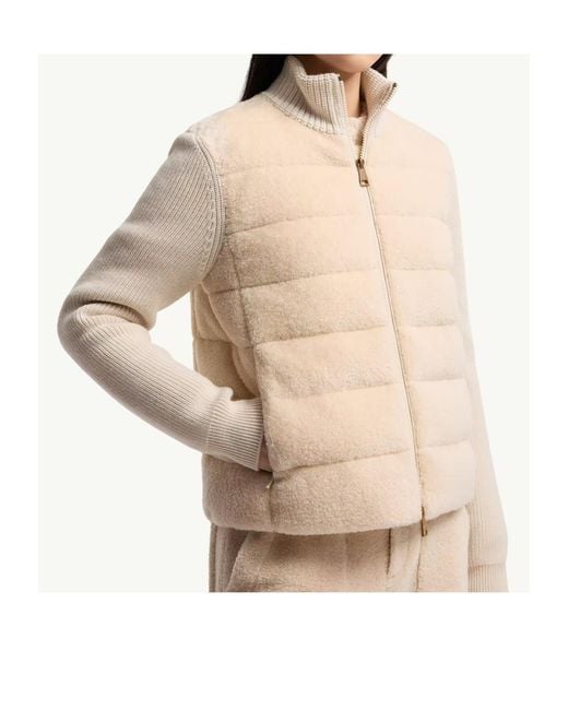 Moncler Natural Padded Zip-Up Cardigan