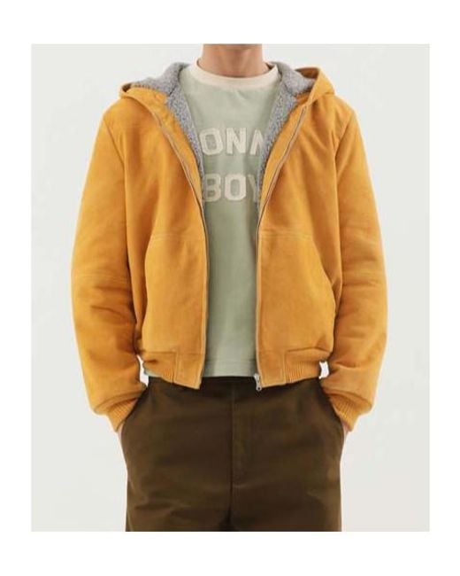 1989 STUDIO Yellow Ribbed Hem Zip Jacket for men