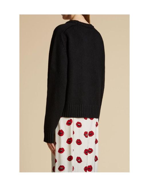 Khaite Black Long-Sleeved Crewneck Jumper