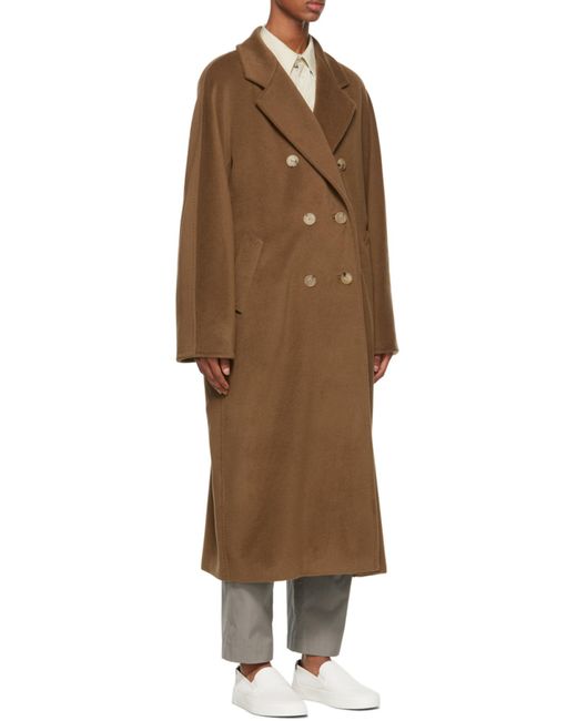 Max Mara Brown Madame Double-Breasted Belted Coat