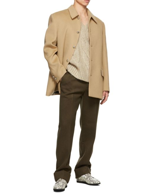 we11done Natural Cable-Knit V-Neck Vest for men