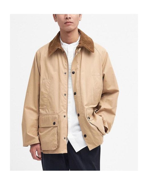 Barbour Natural Bedale Corduroy-Collar Long Sleeved Shirt Jacket for men