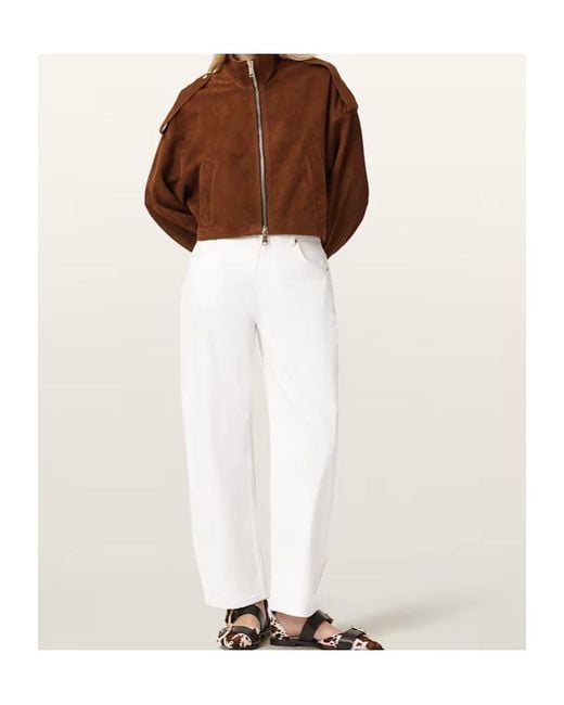 AllSaints Brown Suede Lowden Jacket