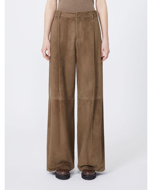 Max Mara Brown 'S Brando Pleat Detailed Trousers