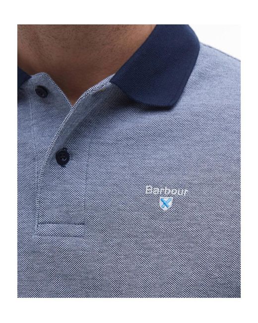 Barbour Blue Logo-Embroidered Polo Shirt for men