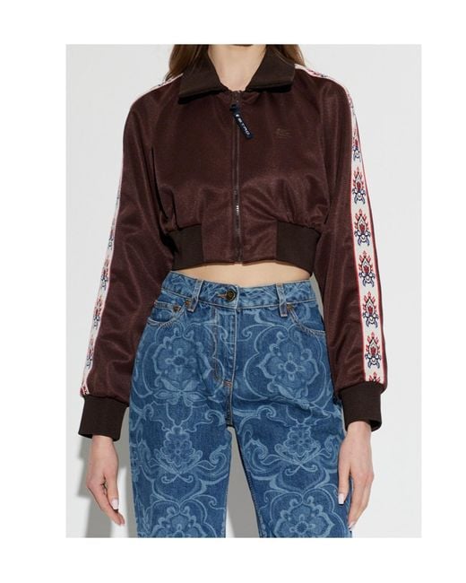 Etro Red Contrasting Band Cropped Sweatshirt