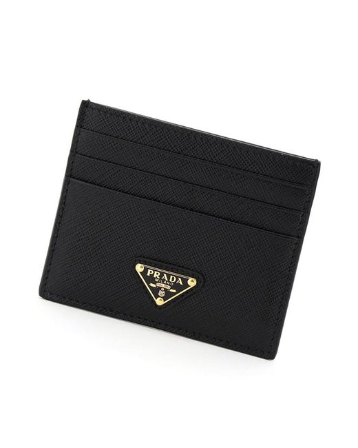 Prada Black Logo Plaque Card Holder
