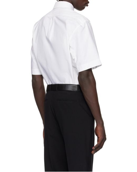 Givenchy White Collared Short-Sleeve Shirt for men