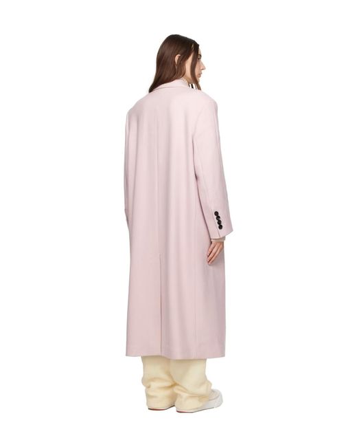 AMI Pink Excessive Lapel Coat