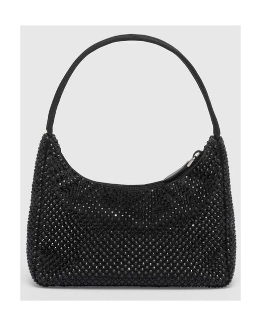 Prada Black Re-Edition Mini Satin Bag With Crystals