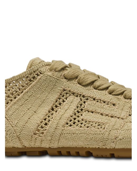 Balmain Brown Racer 45 Macramé Low-Top Sneakers