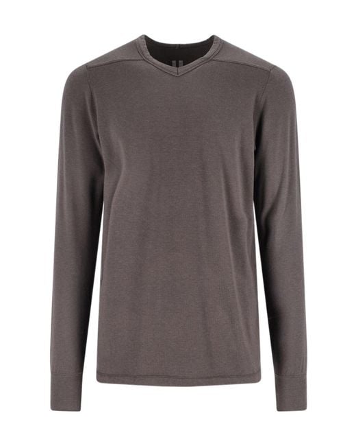 Rick Owens Gray Long-Sleeved Crewneck Jumper for men