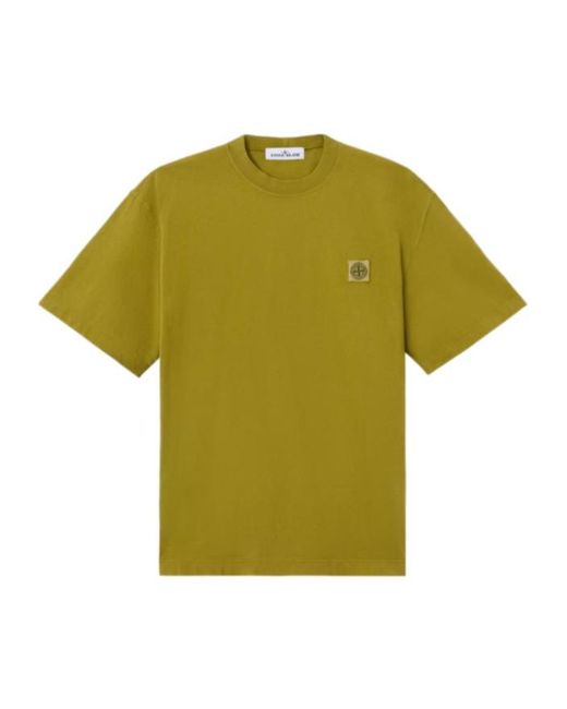 Stone Island Green Regular-Fit T-Shirt With Compass Patch for men
