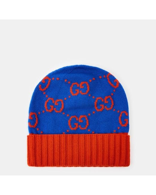 Gucci Blue Knit Brim Beanie