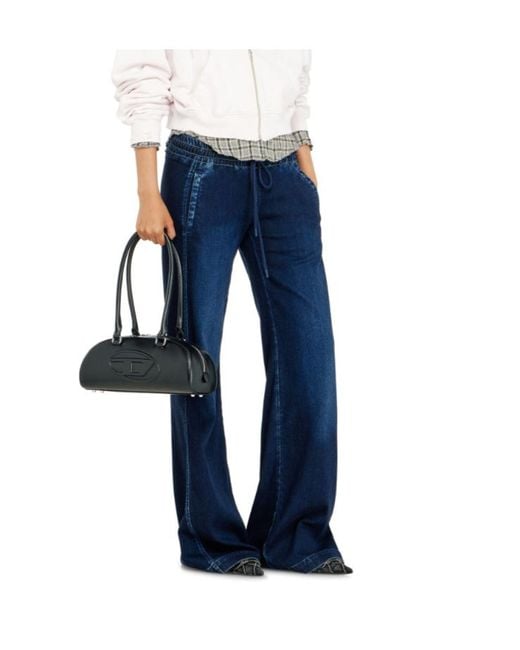 DIESEL Blue D-Ainty Wide-Leg Jeans