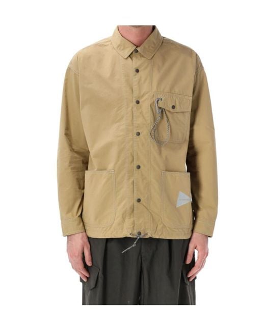 And Wander Natural Technical Shirt Jacket for men