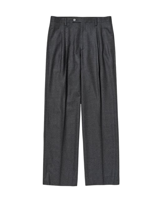 Auralee Gray Super Light Wool Two-Tuck Slacks Top Charcoal for men